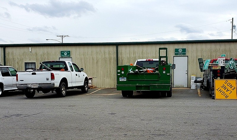 The Pine Bluff Street Department complex on Ohio Street has two entrances in one building that separate sign makers from sign hangers. Restroom accessibility in one part of the building was part of a recent investigation into allegations of racial discrimination in the department. 
(Special to the Commercial)