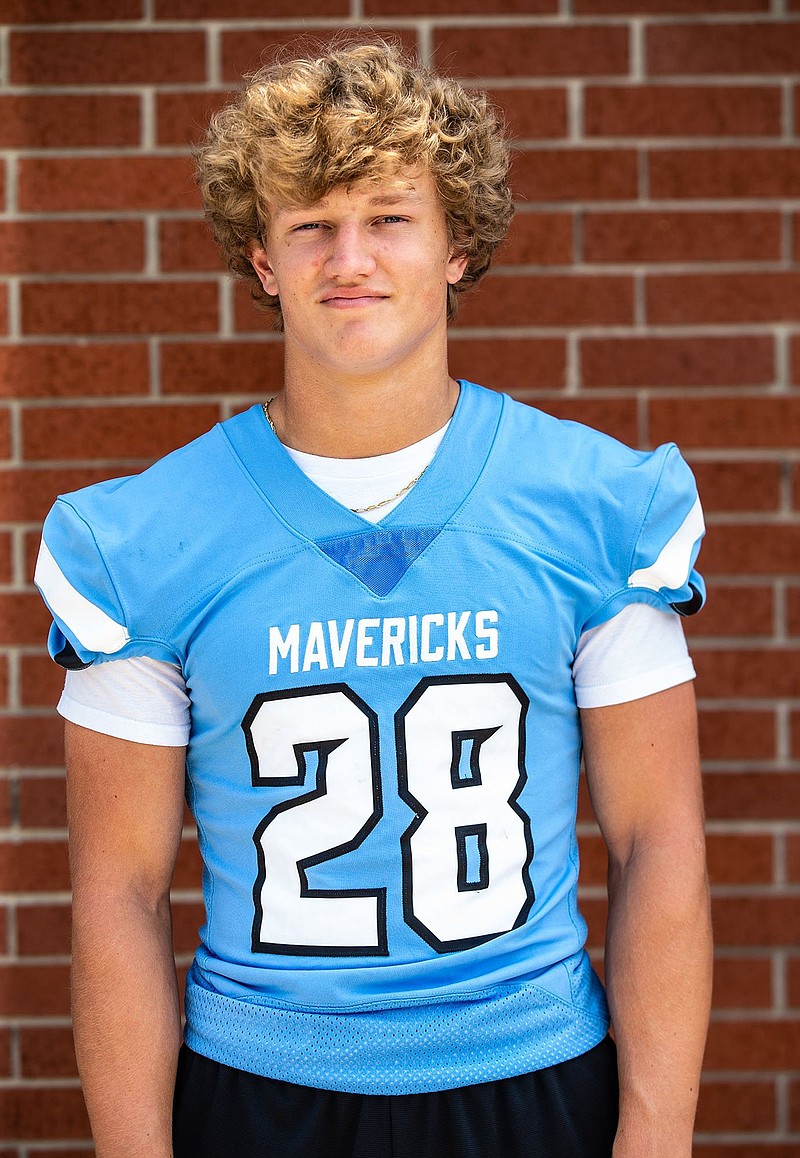 Zach Medlin (28) of Fort Smith Southside at the NWADG football media day at Arvest Ballpark, Springdale, Arkansas, Tuesday, August 3, 2021 / Special to NWA Democrat-Gazette/ David Beach.