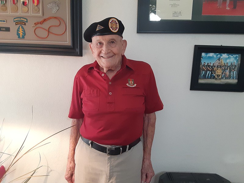 U.S. Army veteran Ralph King, 97, poses in this undated photo. King was a member of the 101st Airborne during World War II, seeing combat in the Netherlands during Operation Market Garden and in the Battle of the Bulge in Belgium. (Arkansas Democrat-Gazette/Neal Earley)