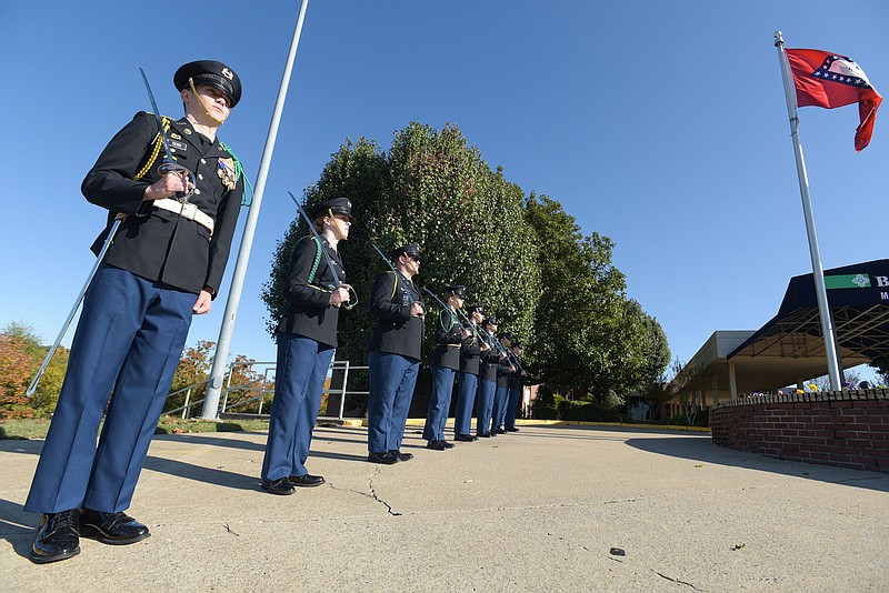 The Army Color Guard participates in Army Day events before a