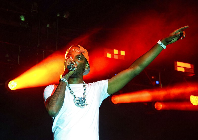 Young Dolph performs on stage at The Parking Lot Concert in Atlanta in this Aug. 23, 2020, file photo. (Photo by Paul R. Giunta/Invision/AP)