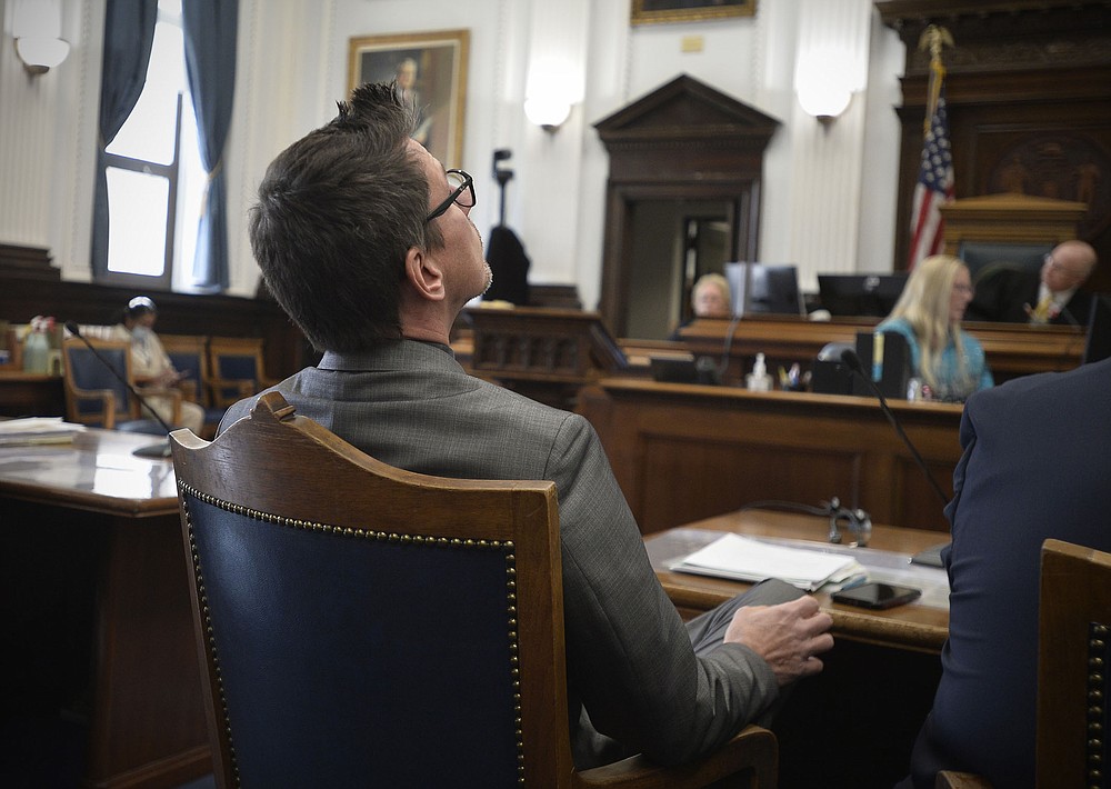 Prosecutor Thomas Binger waits for the verdicts in Kyle Rittenhouse’s trial Friday.
(AP/The Kenosha News/Sean Krajacic)