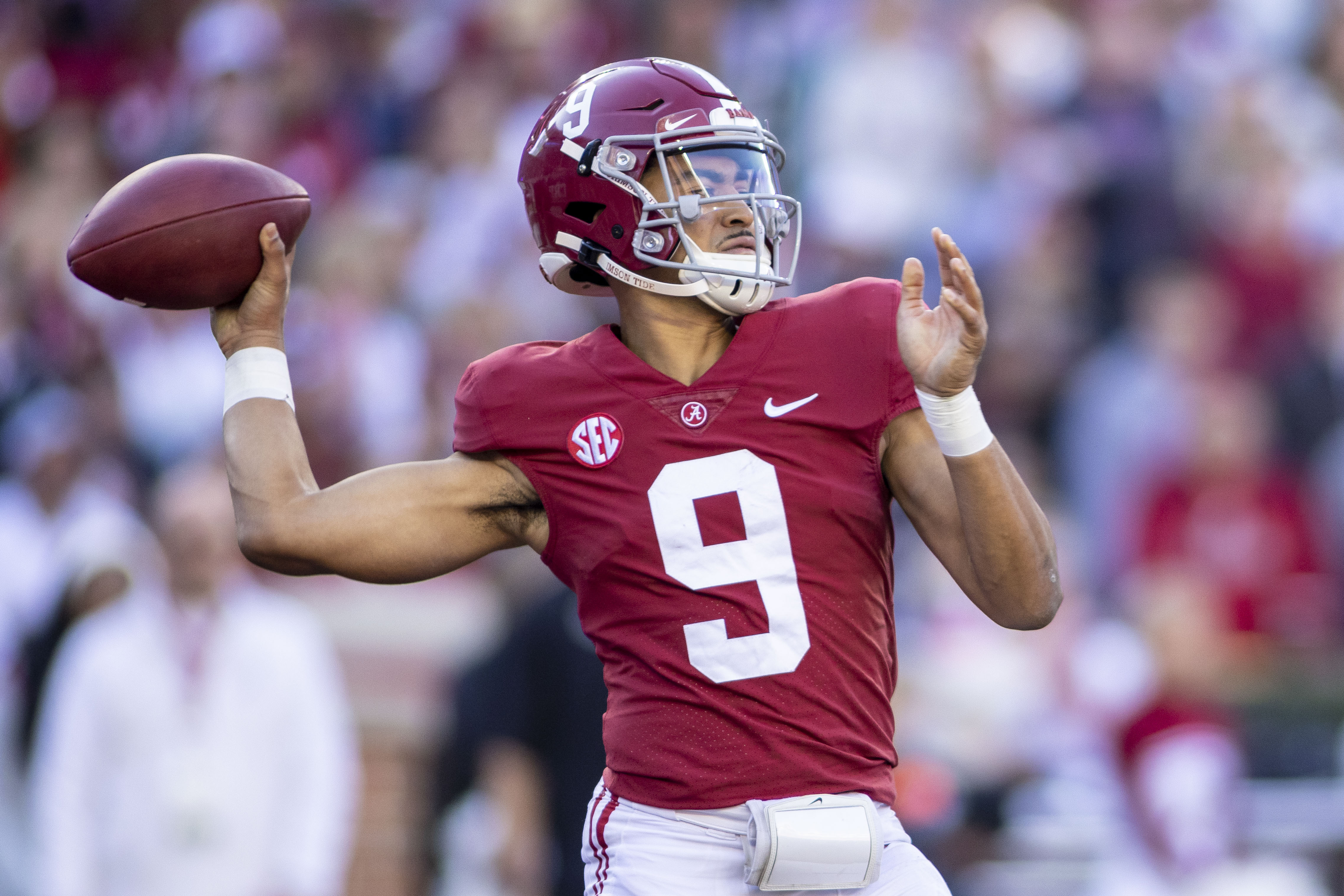 wholehogsports alabama holds off arkansas wins 42 35