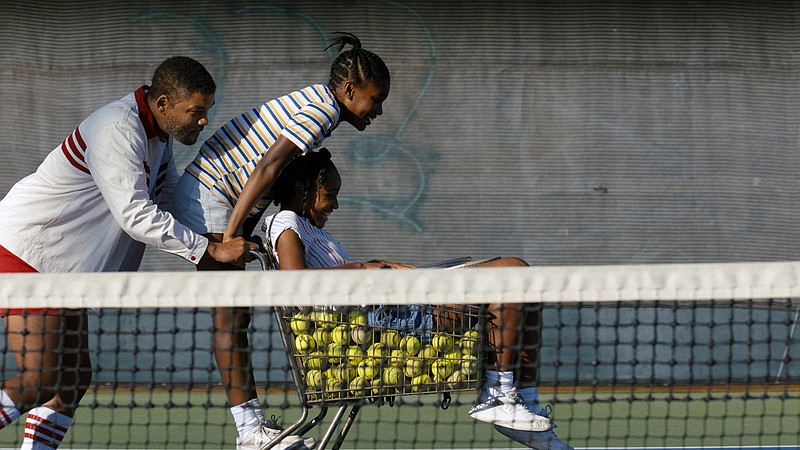 In the bio-pic “King Richard,” Will Smith plays Richard Williams, the demanding pariarch and first tennis coach of his daughters, Venus (Saniyya Sidney) and Serena (Demi Singleton).