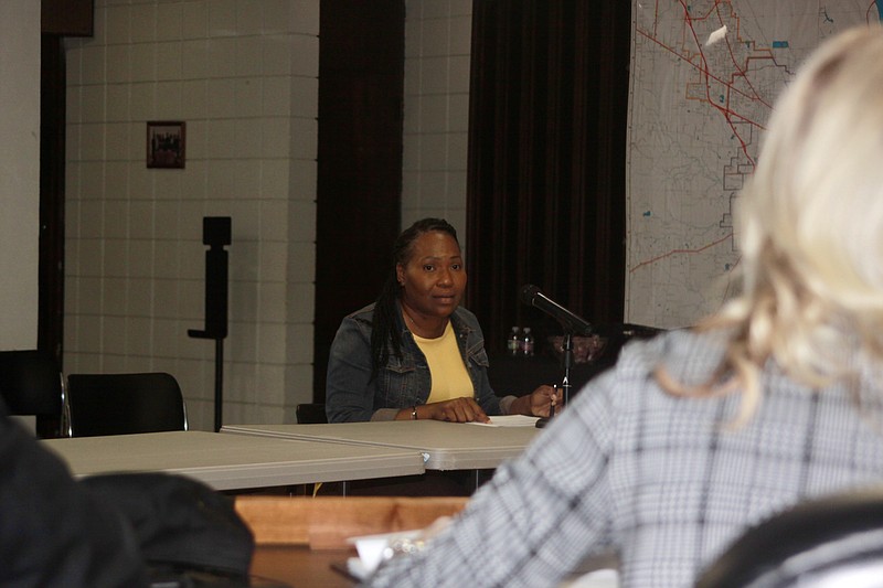 At a budget committee meeting this week, Karla Williams, Code Enforcement director, requested a supervisor’s position be added to her budget so her vacant code enforcement officer position can be reinstated. (Pine Bluff Commercial/Eplunus Colvin)
