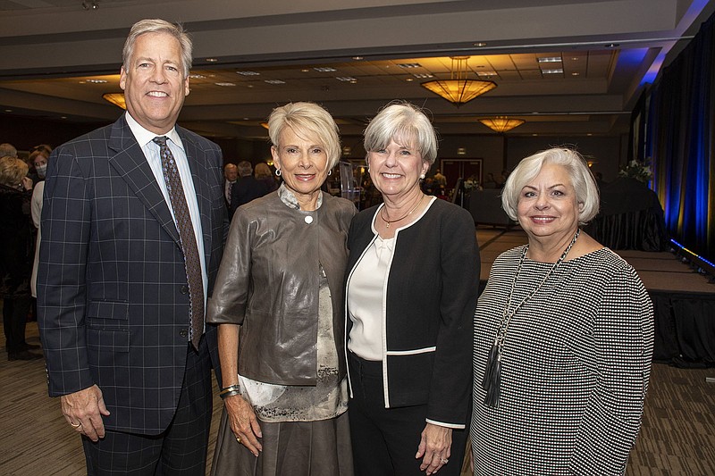 Jay Gadberry, Ellon Cockrill, Jane Waylon and Marla Hunt  on 11/18/2021 at Embassy Suites for the AFP Philanthropy Day luncheon.