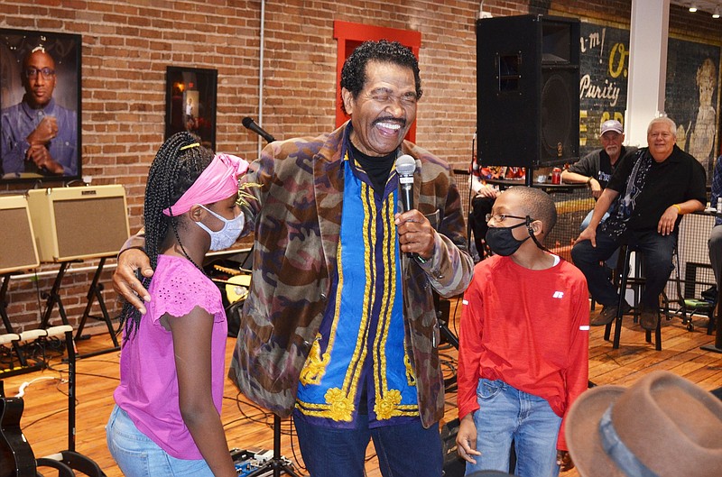 As always, Bluesman Bobby Rush recognized and encouraged the young people in his audience. (Special to The Commercial/Richard Ledbetter)