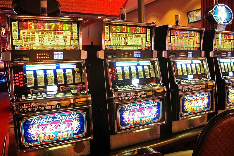 A row of slot machines is shown inside a casino in this June 23, 2021, file photo. (AP/Wayne Parry)