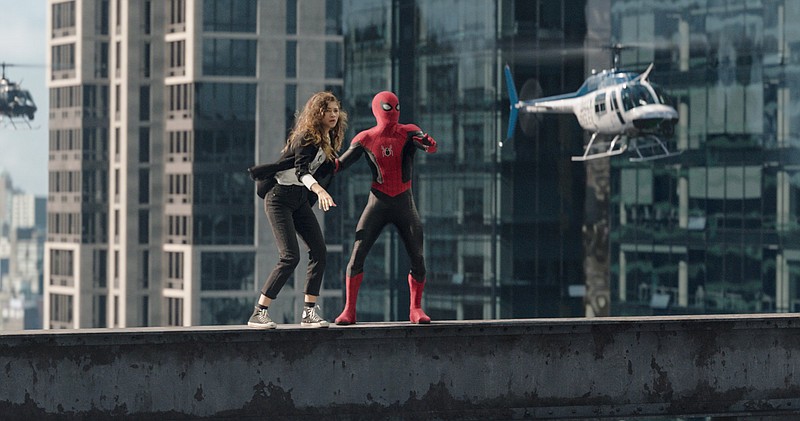 Michelle ‘MJ” Jones (Zendaya) and her bestie Spider-Man (Tom Holland) star in “Spider-Man: No Way Home.”