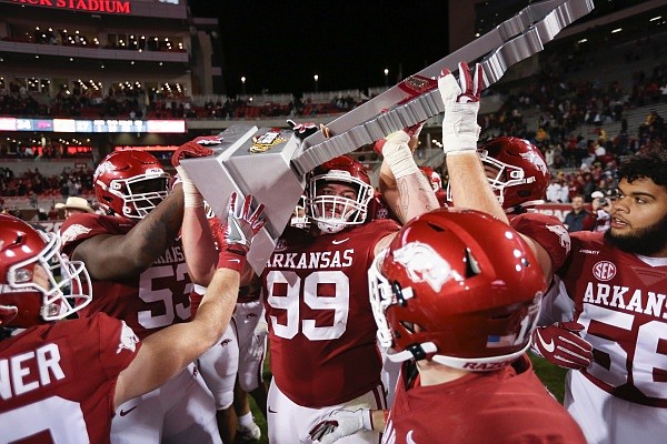 Arkansas Razorbacks throw-back super custom fullsize football