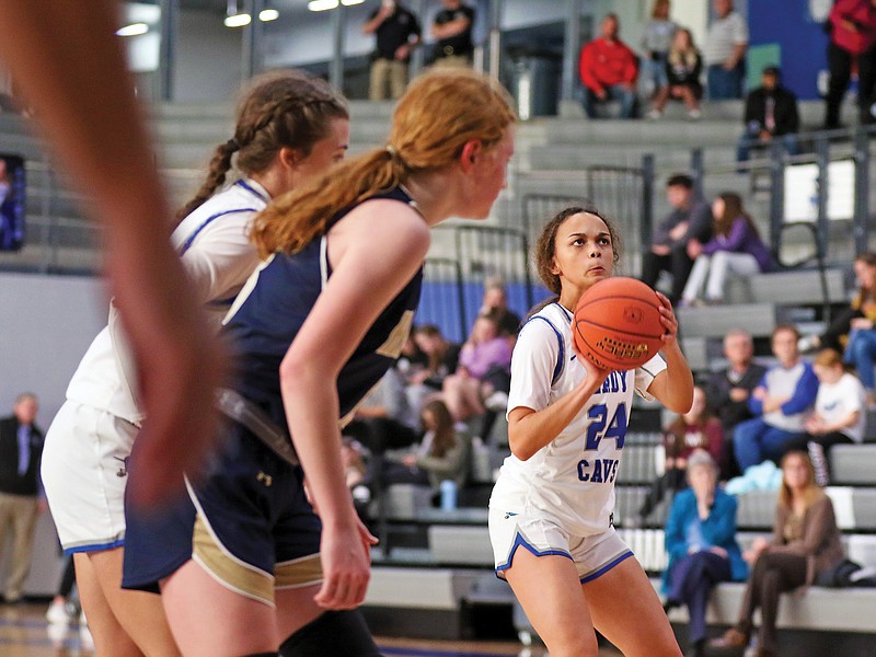 Kambry Pistel shoots a free throw Tuesday during a game against Helias JV in the Holiday Hoops Tournament at Capital City High School. (Jason Strickland/News Tribune)