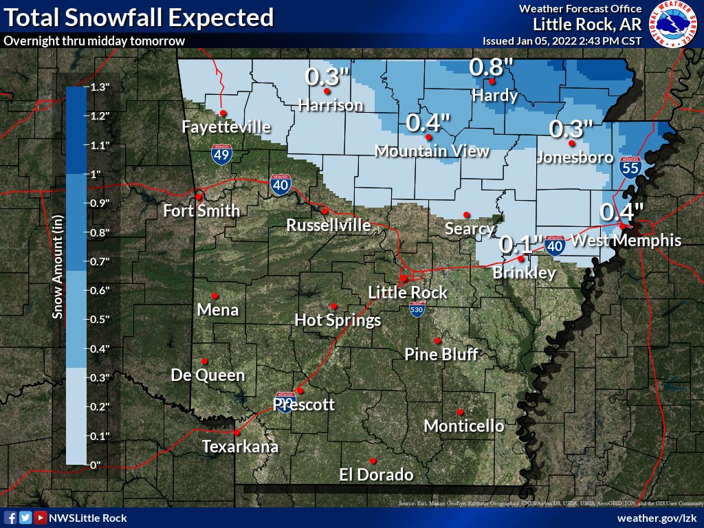 Arkansas' north, northeast see snow but few problems - Vimarsana News