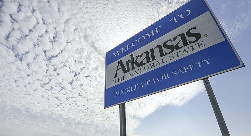 An Arkansas sign is shown in this 2021 file photo. (NWA Democrat-Gazette/Charlie Kaijo)