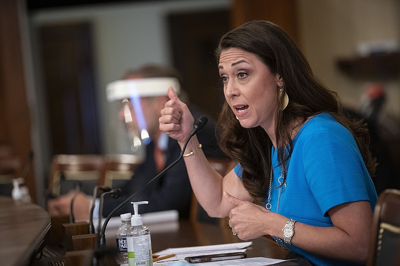 In this June 4, 2020, file photo, U.S. Rep. Jaime Herrera Beutler, R-Wash., speaks during a Labor, Health and Human Services, Education, and Related Agencies Appropriations Subcommittee hearing. 
(Al Drago/Pool Photo via AP, File)