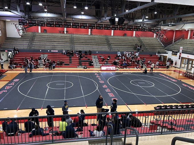 Jefferson City Jays wrestling prepares to host Eldon and Battle high schools at Fleming Fieldhouse Wednesday, Jan. 12, 2022. (Tom Rackers/News Tribune photo)