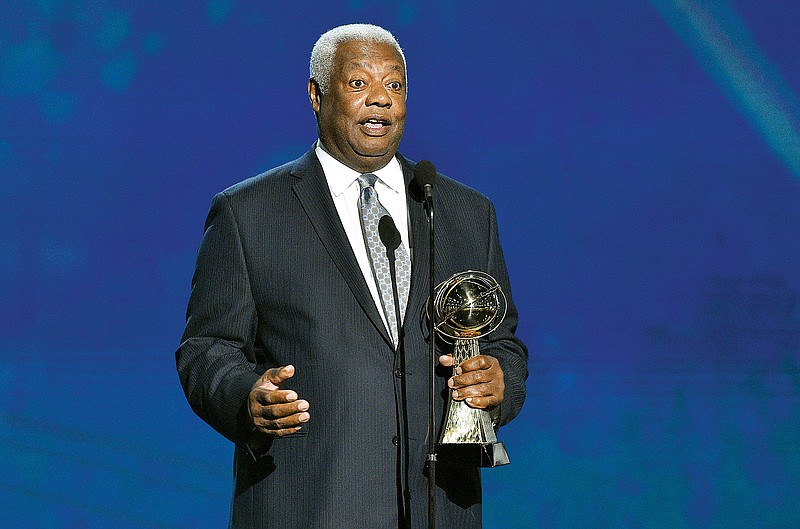 In this June 25, 2018, file photo, Oscar Robertson accepts the lifetime achievement award at the NBA Awards Ceremony in Santa Monica, Calif. (Associated Press)