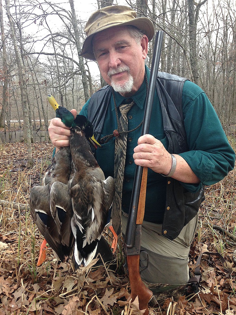 Arkansas Democrat-Gazette/BRYAN HENDRICKS.Jess Essex of DeWitt bagged two drake mallards Thursday with a vintage Stevens Model 311 at the first Purple Hull Duck Hunt at Bayou Meto WMA..