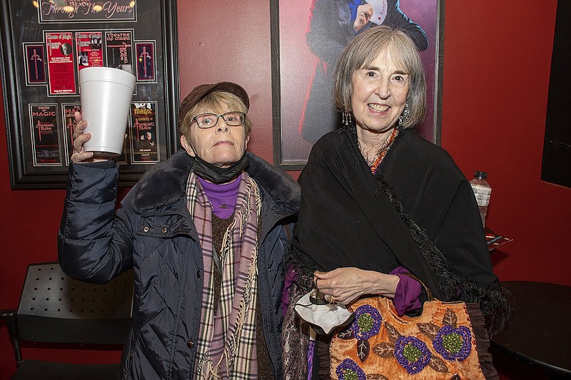 Christine Allen and Kristine Artymowski at  Arkansas Shorts film festival on 01/09/2022 in the Malco Theatre, Hot Springs. (Arkansas Democrat-Gazette/Cary Jenkins)