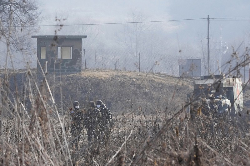 South Korean soldiers stand Thursday in Paju, a city near the border with North Korea.
(AP/Ahn Young-joon)