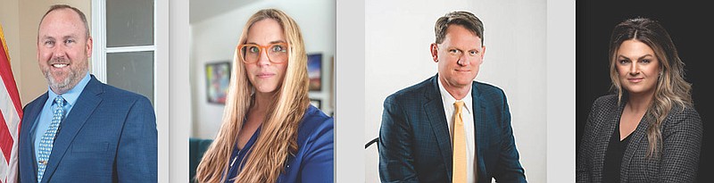 Candidates for the Jefferson City School District Board of Education pictured from left are: Adam Wesley Gresham, Anne Bloemke-Warren, Marc Ellinger and Erika Leonard.