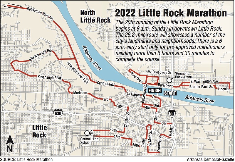 2022 Little Rock Marathon map