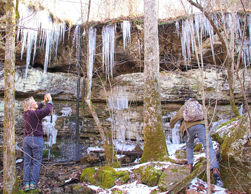 Snowday hike to Madison County’s Tea Kettle Falls chills toes, thrills