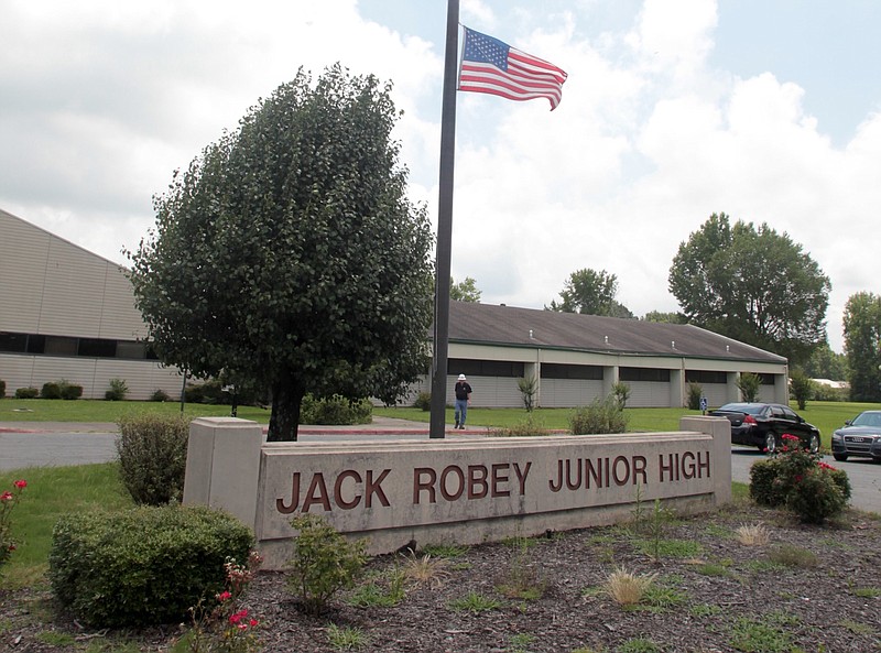Jack Robey Junior High School, part of the Pine Bluff School District, is shown in this 2020 file photo. (Arkansas Democrat-Gazette/Dale Ellis)