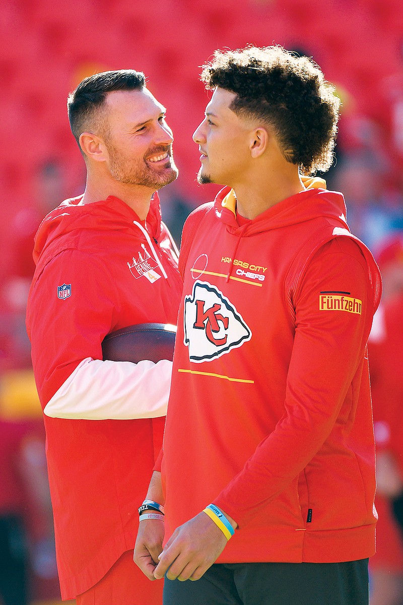 Kansas City Chiefs quarterback Chad Henne (4) passes the ball in