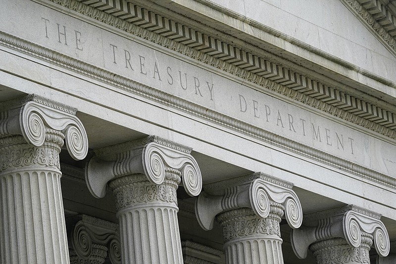 The U.S. Treasury Building is viewed in Washington in this May 4, 2021, file photo. (AP/Patrick Semansky)