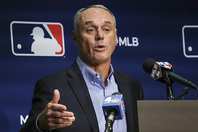 Major League Baseball Commissioner Rob Manfred set five deadlines during the labor negotiations that ultimately allowed for the MLB season to start a week behind schedule on April 7. “The use of deadlines and extending deadlines and figuring out when to set them and when to back off them is part of the art of collective bargaining,” Manfred said.
(AP/Bebeto Matthews)