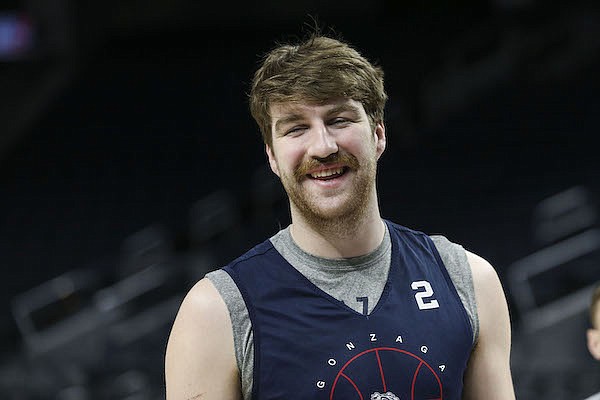 Gonzaga forward Drew Timme is shown during practice Wednesday, March 23, 2022, in San Francisco.
