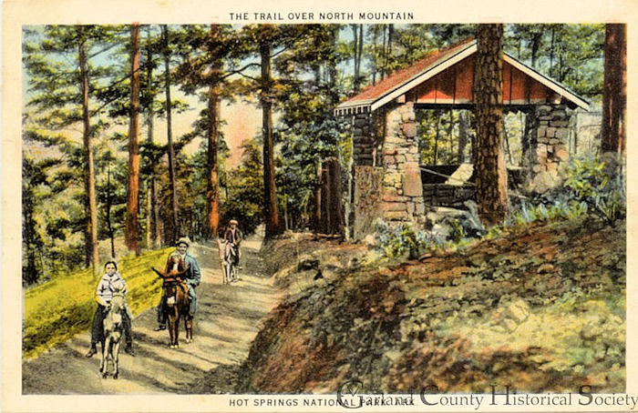 Sometimes people enjoyed exploring the trails on burros, which were usually rented at Happy Hollow Amusement Park on Fountain Street. - Photo courtesy of the Garland County Historical Society
