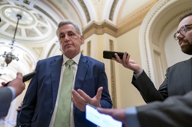 House Minority Leader Kevin McCarthy accused the Jan. 6 committee of “criminalizing dissent” Wednesday after the House held Trump ex-advisers Peter Navarro and Dan Scavino in contempt of Congress.
(AP/J. Scott Applewhite)