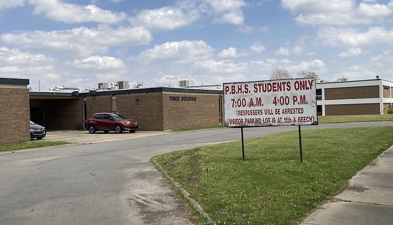 Pine Bluff High School is shown in this April 12, 2022 file photo. (Pine Bluff Commercial/Byron Tate)