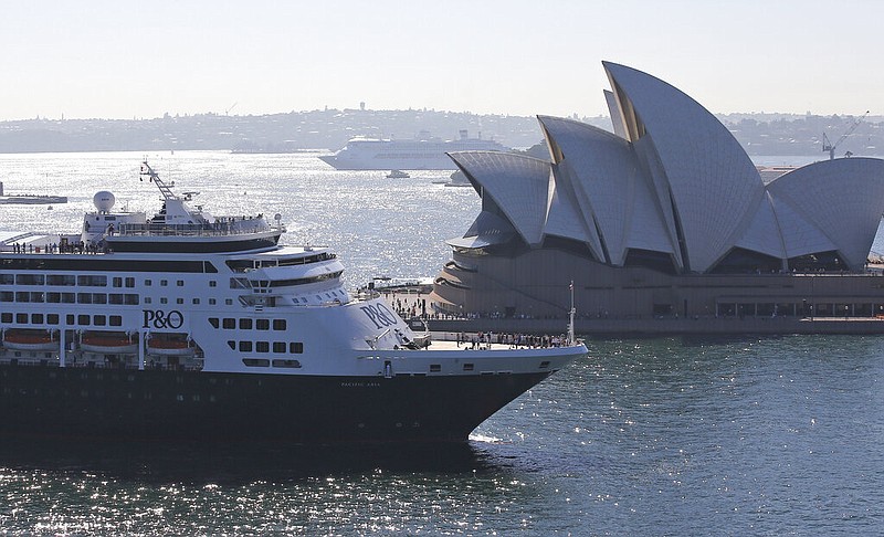 The Pacific Aria cruise ship of P&O Cruises Australia sails past the Sydney Opera House after her naming ceremony and maiden voyage in Sydney, Australia, in this Nov. 25, 2015 file photo. (AP/Rob Griffith)