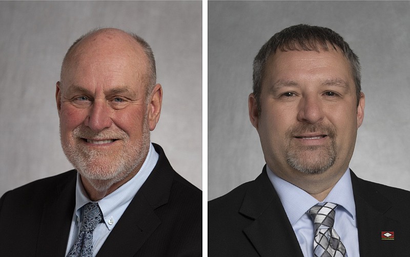 Arkansas state Reps. Mark McElroy (left) and David Tollett, both R-Ark., are both running to represent House District 62 after redistricting put them in the same district.