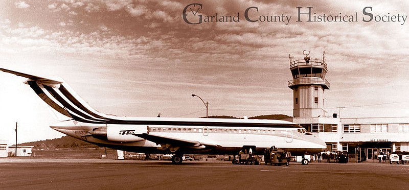 A Trans-Texas plane at Hot Springs Memorial Field in the 1950s. - Submitted photo