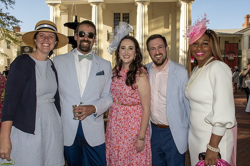 Deirdre and Andrew Beaupre, Amber and Chase Crawford and Whtney Mosley on 04/14.2022 at the Southern Spring Social on the lawn of the Old Statehouse. 
(Arkansas Democrat-Gazette/Cary Jenkins)