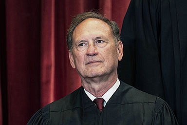 Justice Samuel Alito sits during a group photo at the Supreme Court in Washington, Friday, April 23, 2021. 
(Erin Schaff/The New York Times via AP, Pool)