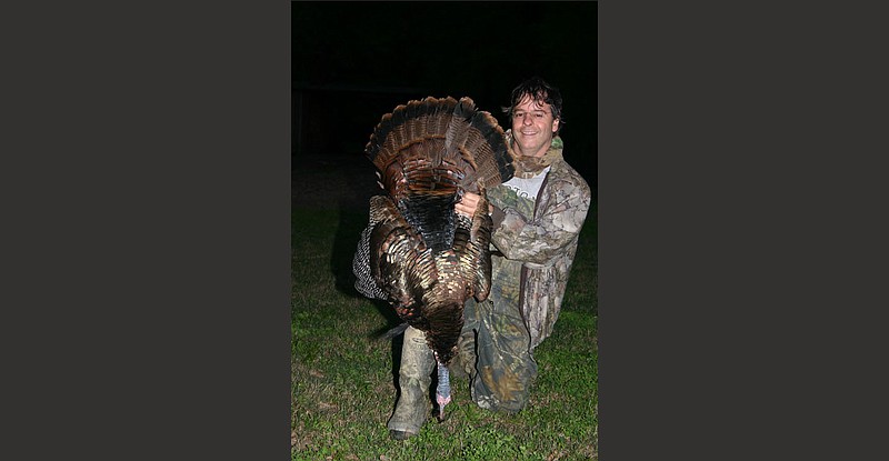 While battling cancer during the 2009 spring turkey season, the author killed his first mature gobbler in Arkansas while hunting with Sheffield Nelson in Phillips County at Jackson Point.
(Photo courtesy of Sheffield Nelson)