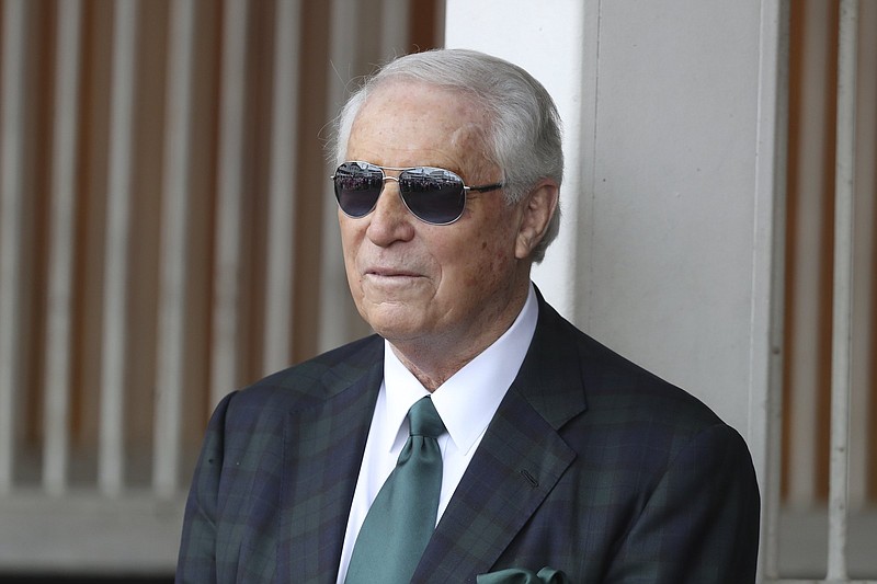 Trainer D. Wayne Lukas is seen at Churchill Downs Friday, May 3, 2019, in Louisville, Ky. The 145th running of the Kentucky Derby is scheduled for Saturday, May 4. (AP Photo/Gregory Payan)