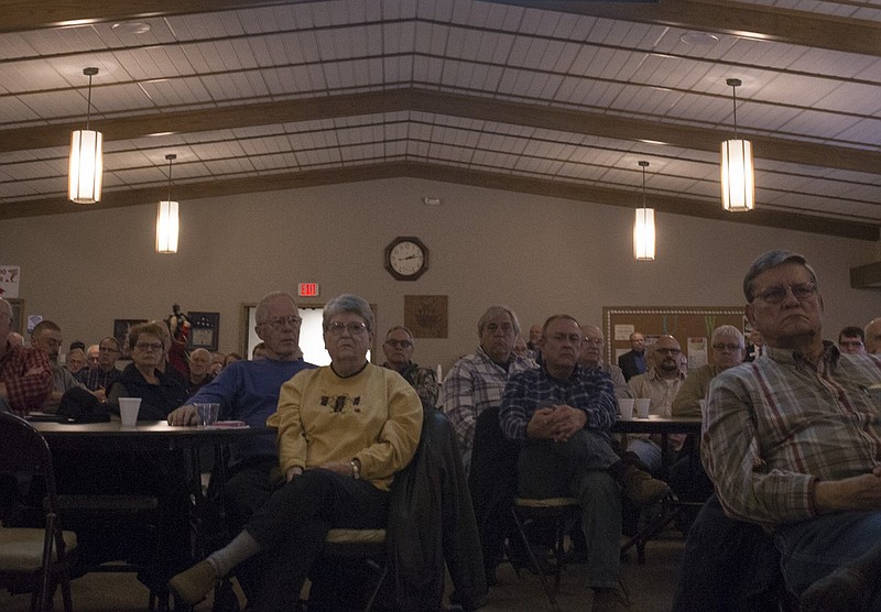 The interior of First United Methodist Church of Bella Vista is shown in this Feb. 22, 2018 file photo. Attendees were listening to a church security and active-shooter response training session from Bella Vista police officers. (NWA Democrat-Gazette/Charlie Kaijo)