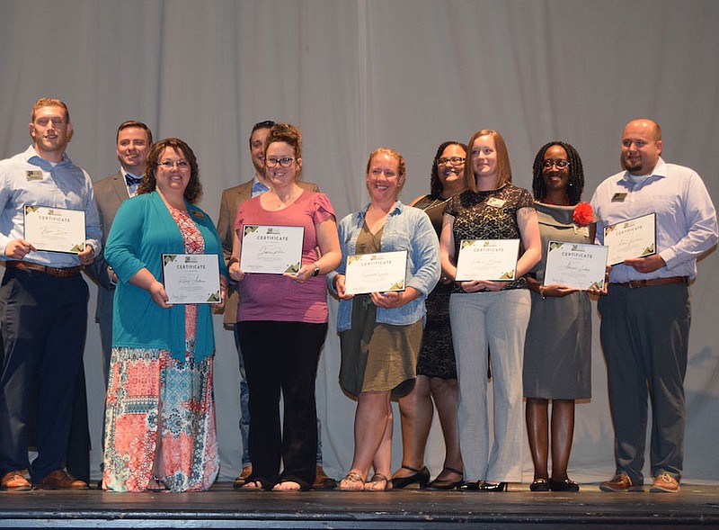 Callaway Chamber of Commerce Leadership Callaway students graduate during a commencement held Thursday at Brick District Playhouse. Leadership Callaway consists of future community leaders and provides participants the opportunity to gain leadership skills and engage in team building and personal growth activities. (Rochelle Eiselt/FULTON SUN)