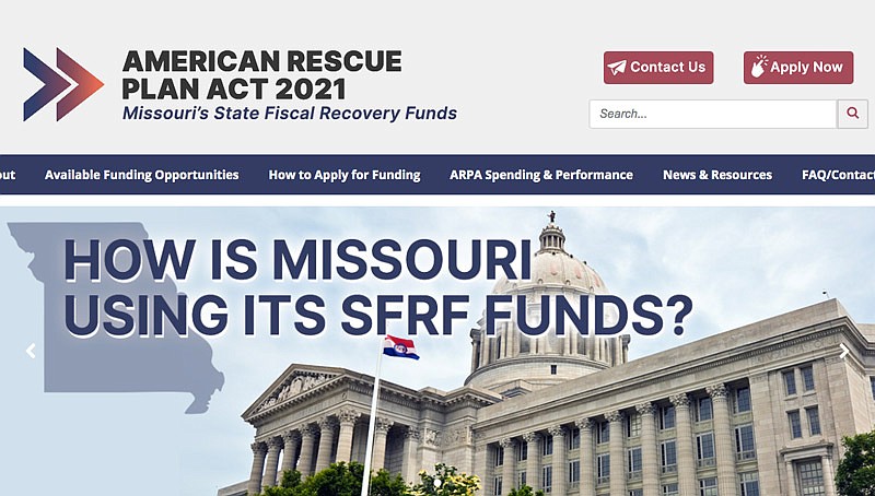 This screenshot from May 17, 2022, depicts a new website at moarpa.mo.gov which helps Missouri state officials organize and distribute federal COVID-19 relief dollars.