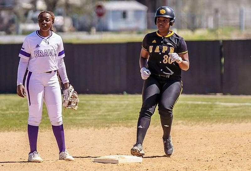 Samaria Jackson (right) is considered the most consistent player on the UAPB softball team. 
(Special to The Commercial/University of Arkansas at Pine Bluff)