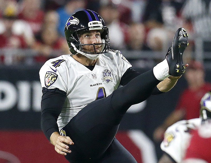 Baltimore Ravens punter Sam Koch, a 16-year veteran who has appeared in a franchise record 256 regular-season games, retired Thursday.
(AP file photo)