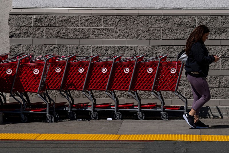Shopping carts sit outside a Target store May 11 in Pleasant Hill, Calif.
(Bloomberg (WPNS)/David Paul Morris)