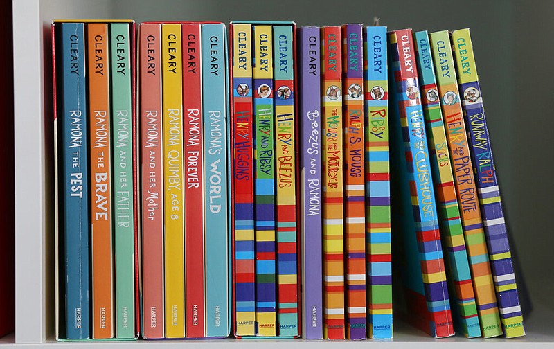A collection of children's books by Beverly Cleary is shown at a home in Altadena, Calif., in this March 26, 2021 file photo. (AP/Anthony McCartney)