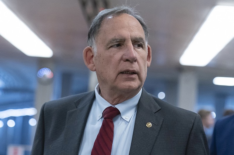 FILE - Sen. John Boozman, R-Ark., speaks on Capitol Hill in Washington, Wednesday, March 16, 2022. Boozman is running for reelection in the Arkansas Republican primary on May 24, 2022. (AP Photo/Alex Brandon File)