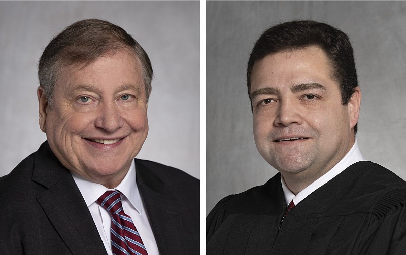 Arkansas Supreme Court Justice Robin Wynne (left) and District Judge Chris Carnahan will face each other in a November 2022 runoff for Position 2 on the state's high court.